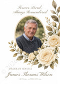 Ivory Rose Funeral Order of Service Canva Template – A5 Folded