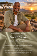 Olive Satin Portrait Memorial Postcard Canva Template – 4 × 6