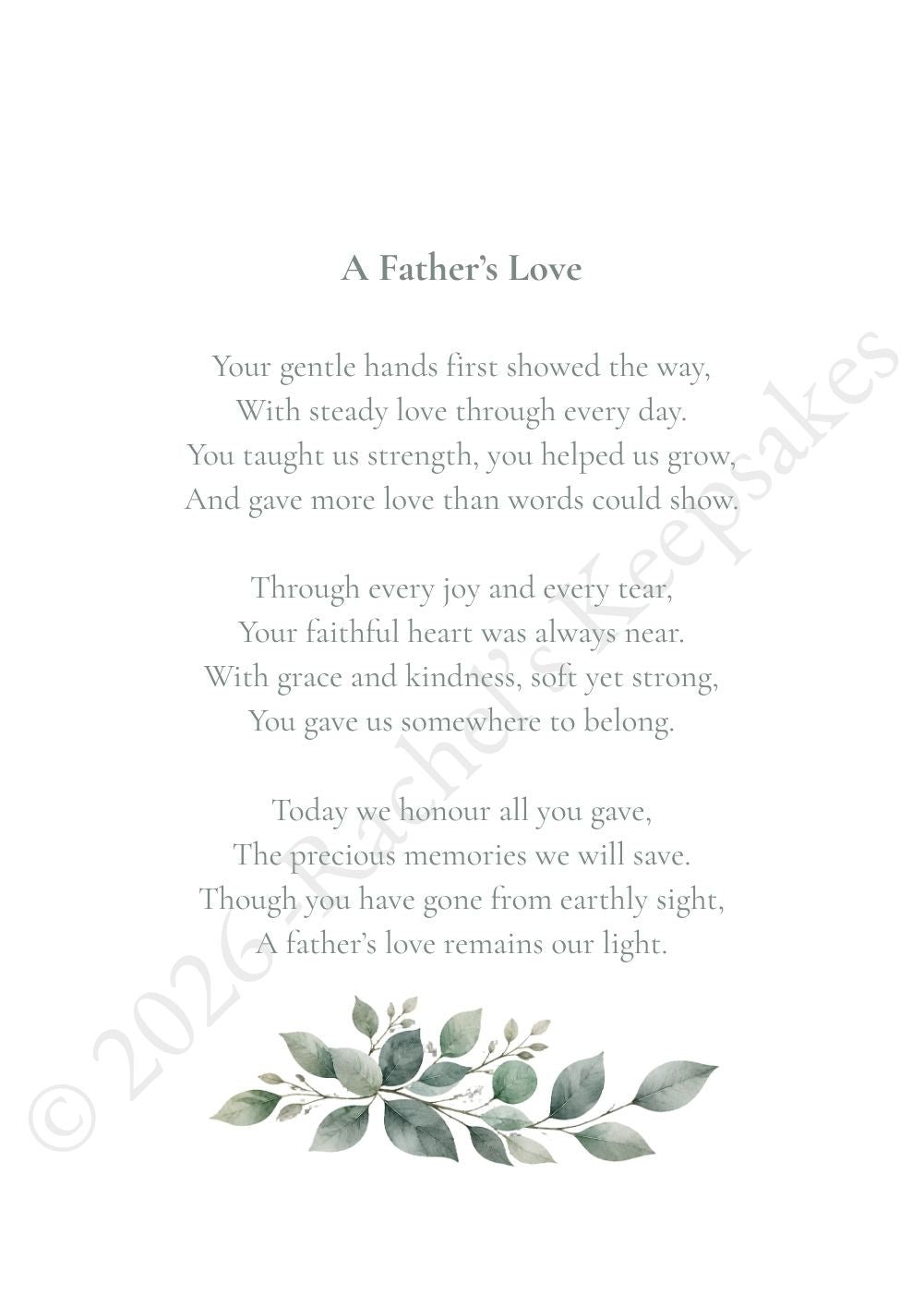 White Rose Funeral Order of Service Canva Template – A5 Folded